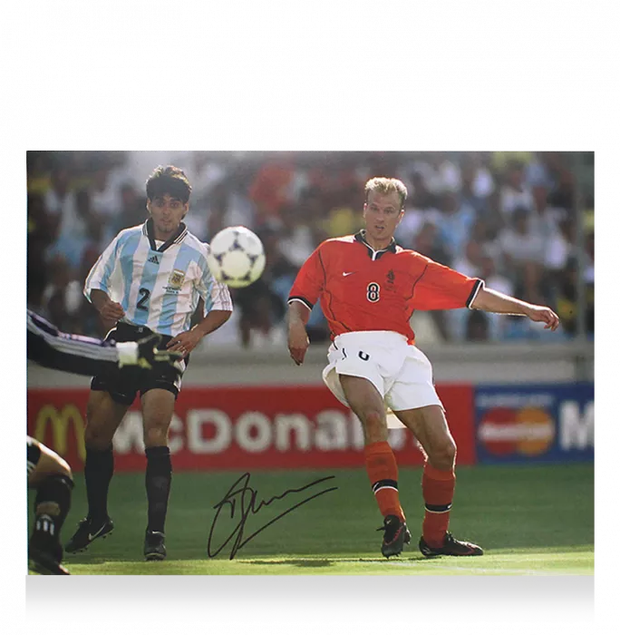 Icons Dennis Bergkamp Official 1998 FIFA World Cup™ Signed And Framed Netherlands Photo: Iconic Goal Vs Argentina