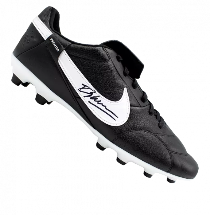 Icons Dennis Bergkamp Signed Nike Premier Football Boot In Acrylic Case
