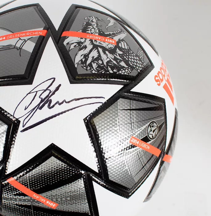 Icons Dennis Bergkamp Signed UEFA Champions League Football