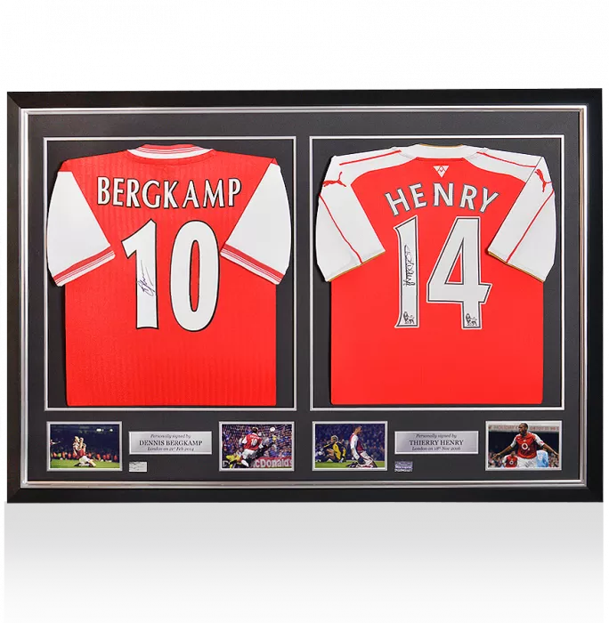 icons Dennis Bergkamp & Thierry Henry Back Signed Arsenal Shirts In Master Frame