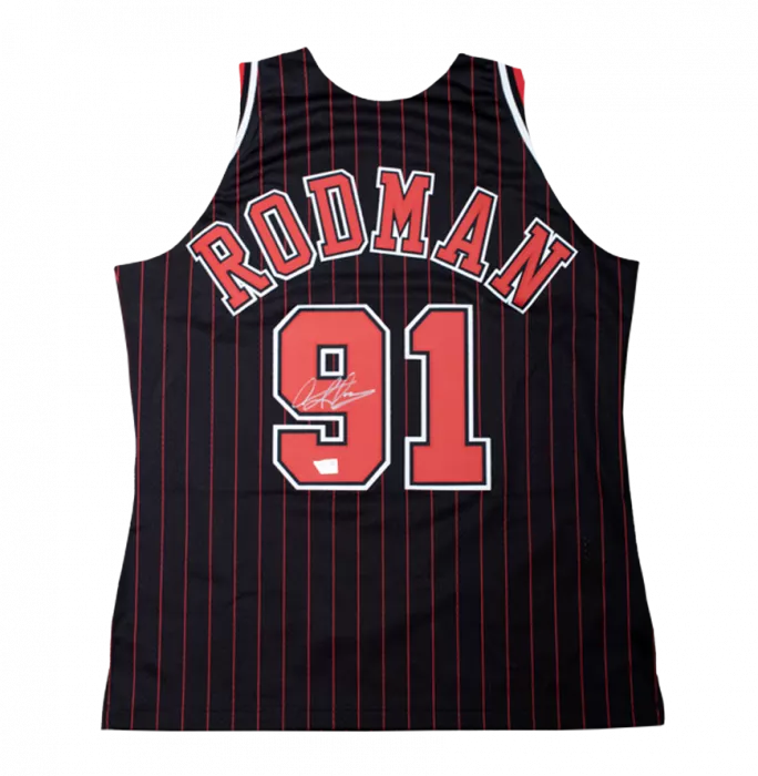 Icons Dennis Rodman Signed And Framed Chicago Bulls Jersey