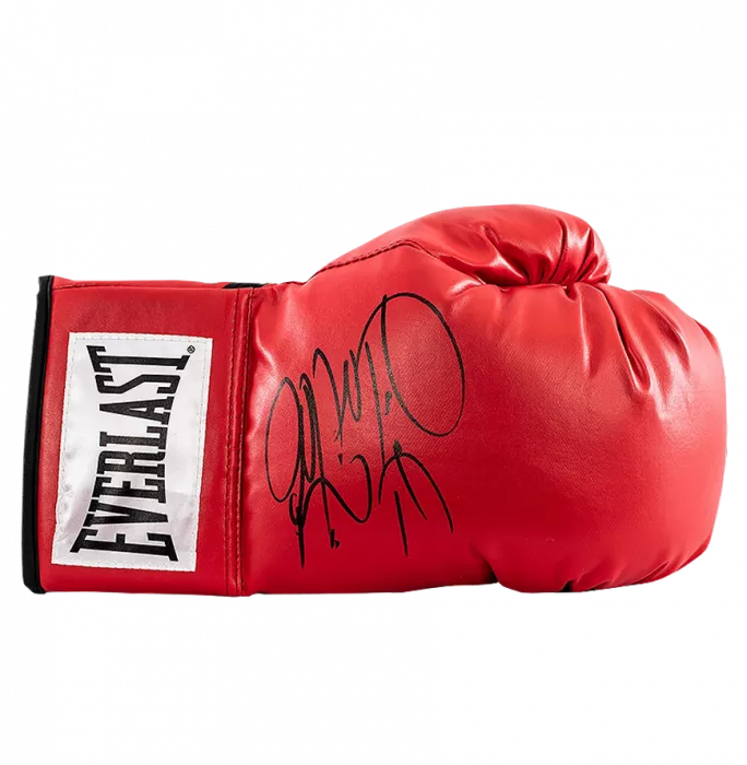 Icons Deontay Wilder Signed Red Everlast Boxing Glove In Acrylic Case
