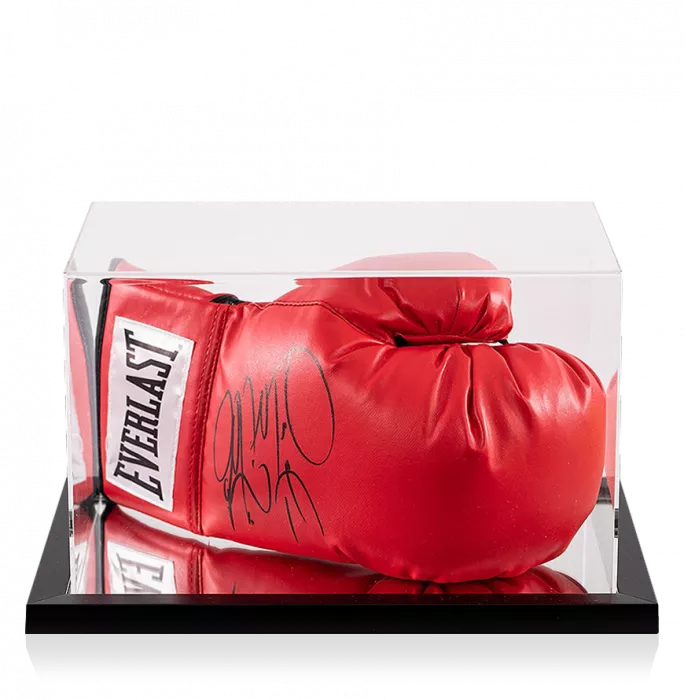 icons Deontay Wilder Signed Red Everlast Boxing Glove In Acrylic Case