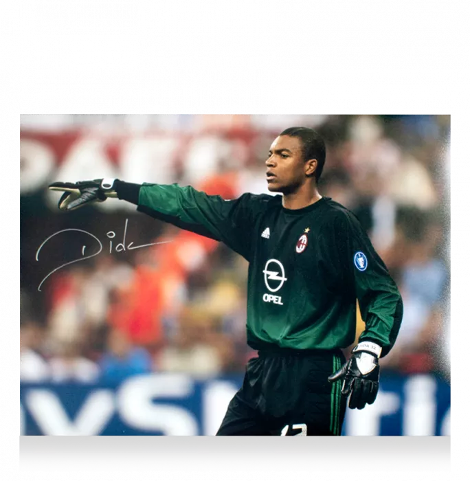 Icons Dida Signed AC Milan Photo In Black Wooden Frame