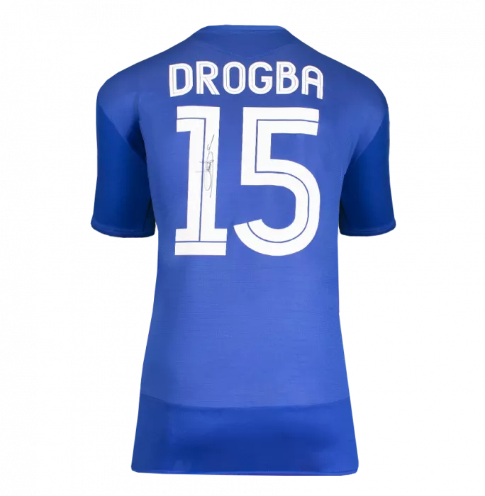 Icons Didier Drogba Back Signed Chelsea 2005-06 Centenary Home Shirt In Hero Frame: Option 1
