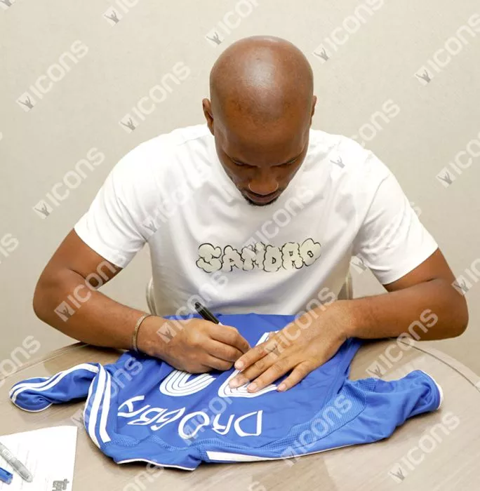 Icons Didier Drogba Back Signed Chelsea 2006-08 Home Shirt