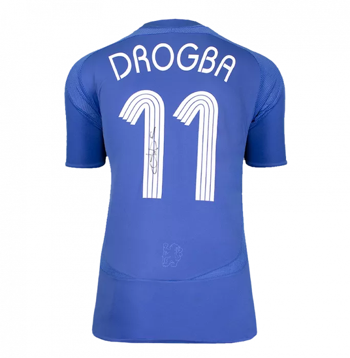 icons Didier Drogba Back Signed Chelsea 2006-08 Home Shirt