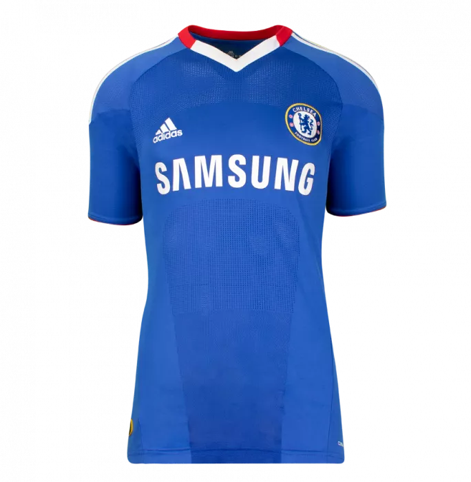 Icons Didier Drogba Back Signed Chelsea 2010-11 Home Shirt With Fan Style Numbers In Hero Frame: Option 1