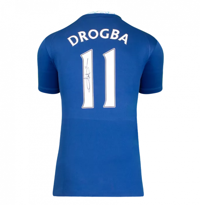 Icons Didier Drogba Back Signed Chelsea 2022-23 Home Shirt In Classic Frame