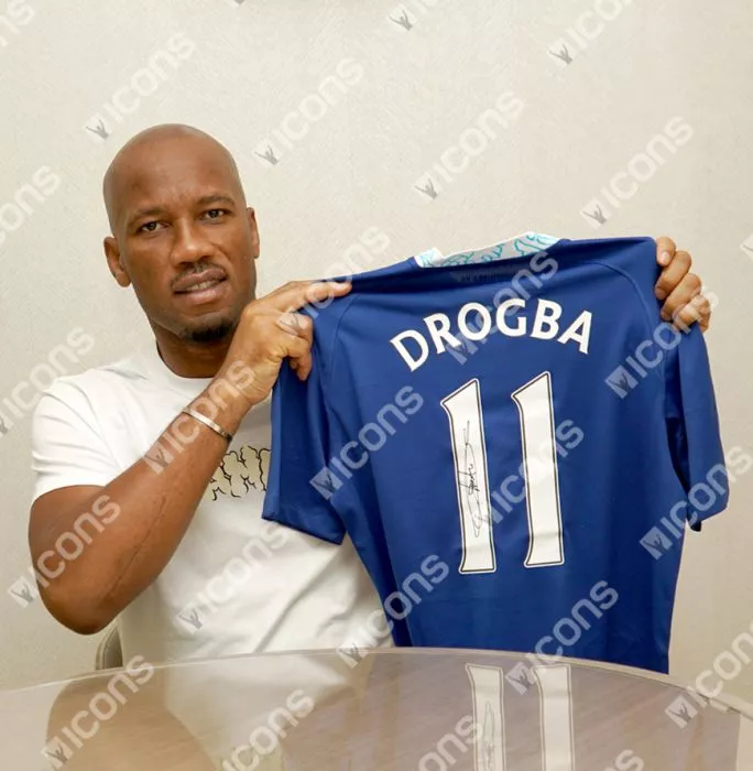 Icons Didier Drogba Back Signed Chelsea 2022-23 Home Shirt