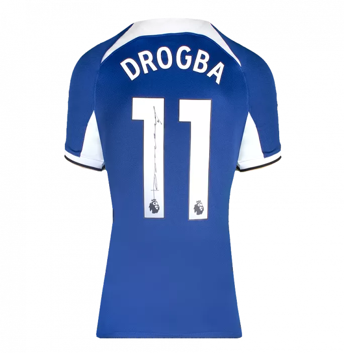 icons Didier Drogba Back Signed Chelsea 2023-24 Home Shirt
