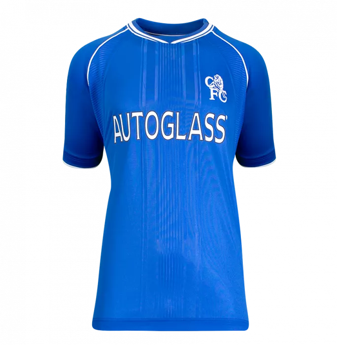 Icons Didier Drogba Official Chelsea FC Signed And Framed Chelsea 2000-01 Home Shirt With Fan Style Numbers