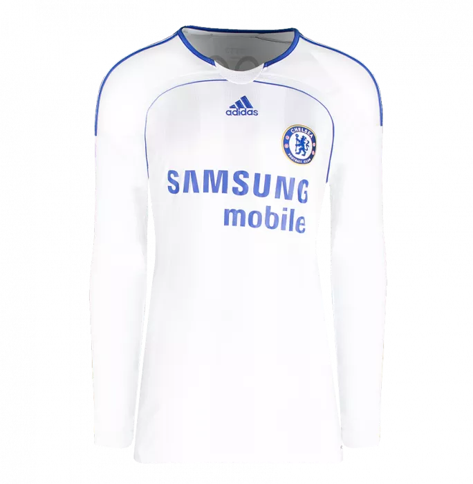 Icons Didier Drogba Official UEFA Champions League Back Signed And Framed Chelsea 2006-07 Away Shirt