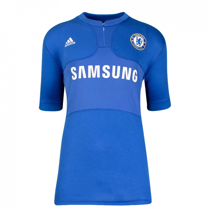 Icons Didier Drogba Official UEFA Champions League Back Signed And Hero Framed Chelsea 2009-10 Home Shirt