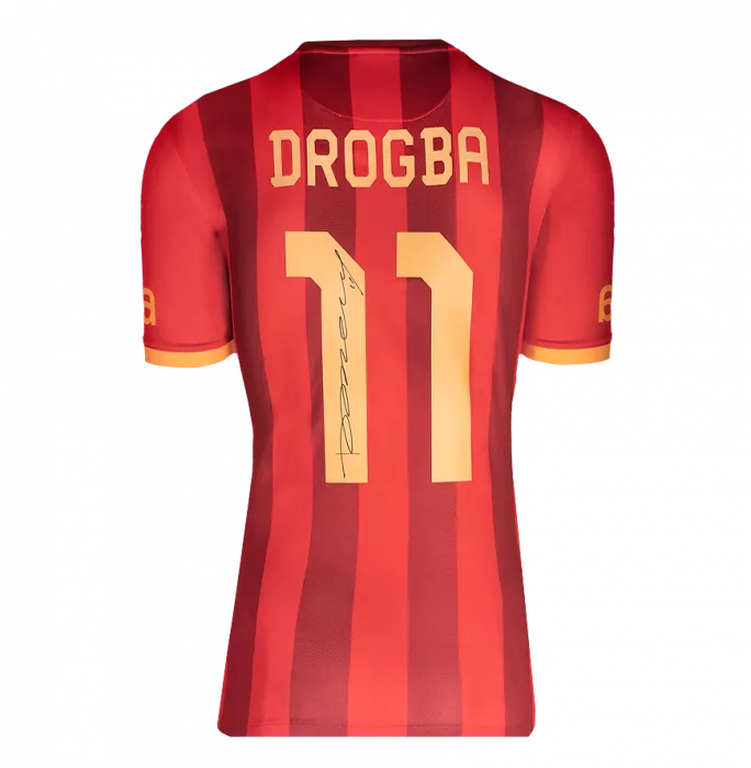 Icons Didier Drogba Official UEFA Champions League Back Signed And Framed Galatasaray 2013-14 Third Shirt