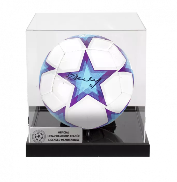 icons Didier Drogba Official UEFA Champions League Signed Football In Acrylic Case