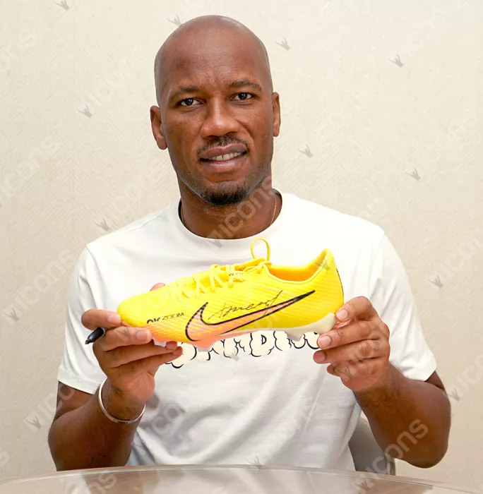 Icons Didier Drogba Signed Yellow Nike Air Zoom Boot