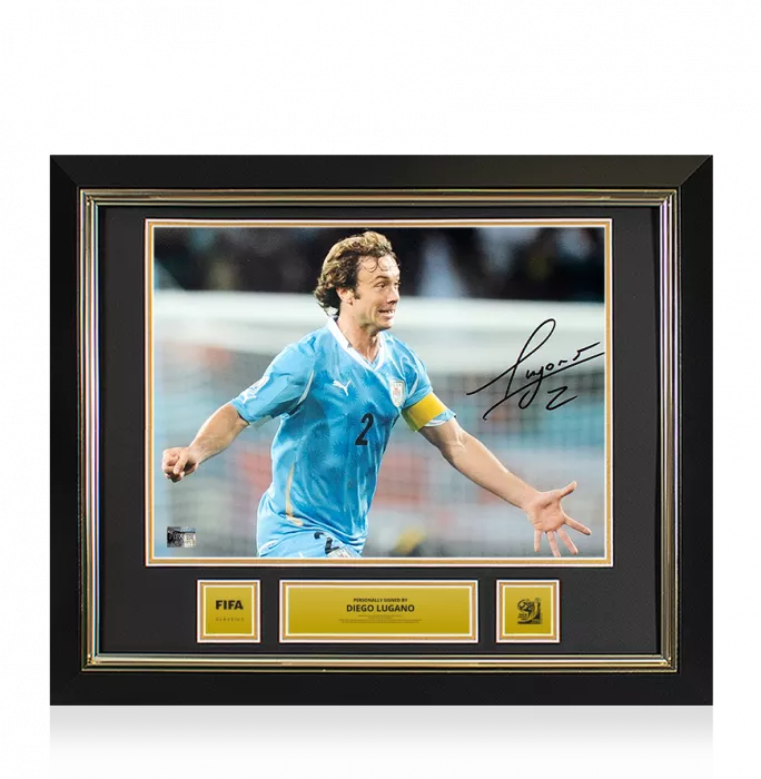 icons Diego Lugano Official 2010 FIFA World Cup™ Signed and Framed Uruguay Photo