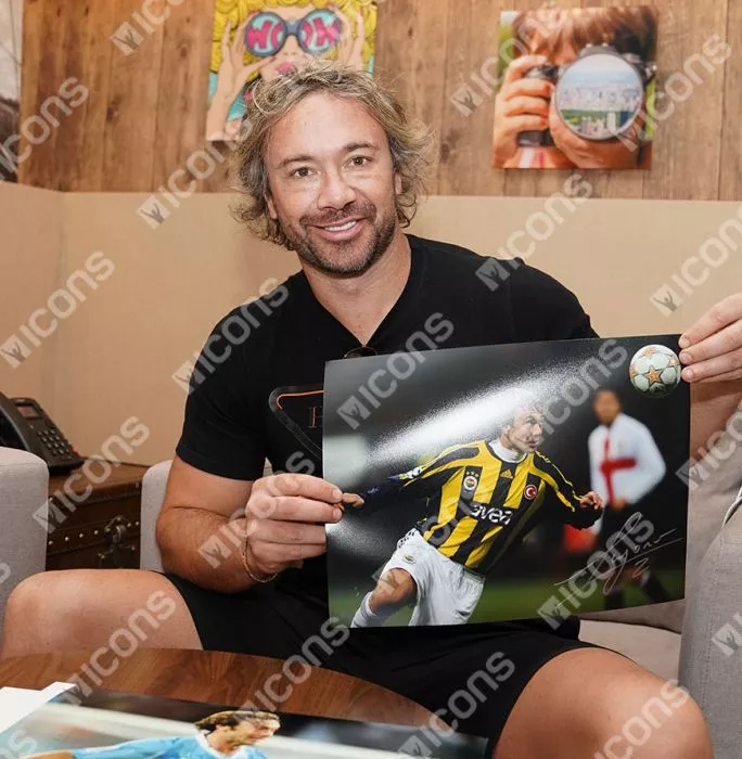 Icons Diego Lugano Signed Fenerbahce Photo In Black Wooden Frame