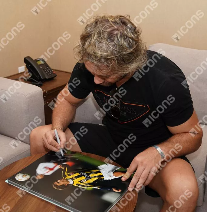 Icons Diego Lugano Signed Fenerbahce Photo In Black Wooden Frame