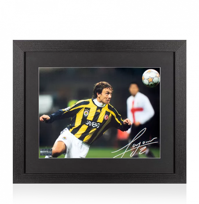 icons Diego Lugano Signed Fenerbahce Photo In Black Wooden Frame