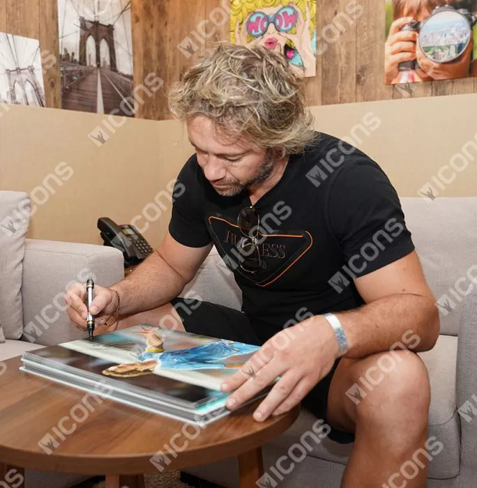 Icons Diego Lugano Signed Uruguay Photo In Black Wooden Frame