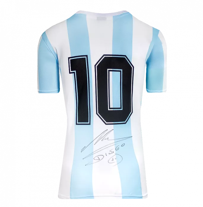 Icons Diego Maradona Official 1986 FIFA World Cup™ Back Signed And Framed Argentina 1986 Home Shirt
