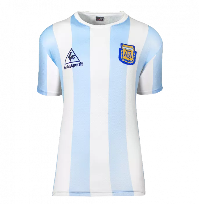 Icons Diego Maradona Official 1986 FIFA World Cup™ Back Signed And Framed Argentina 1986 Home Shirt