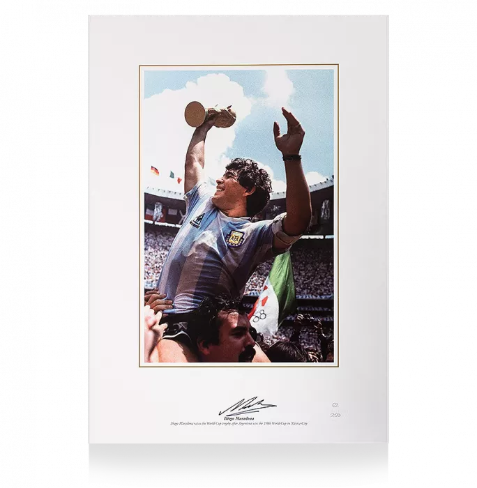icons Diego Maradona Signed Argentina Photo: 1986 FIFA World Cup Winner