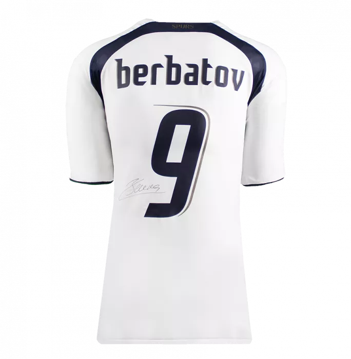 Icons Dimitar Berbatov Back Signed Tottenham Hotspur 2006-07 Home Shirt In Deluxe Packaging