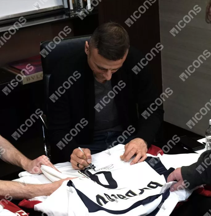 Icons Dimitar Berbatov Back Signed Tottenham Hotspur 2006-07 Home Shirt In Classic Frame