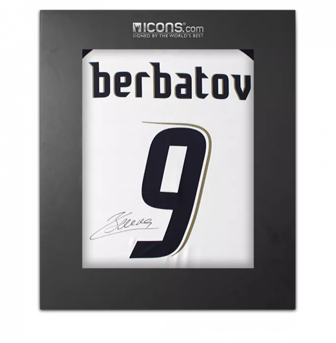 icons Dimitar Berbatov Back Signed Tottenham Hotspur 2006-07 Home Shirt In Deluxe Packaging