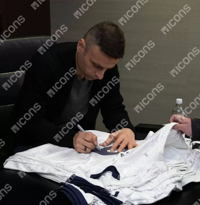 Icons Dimitar Berbatov Back Signed Tottenham Hotspur 2023-24 Home Shirt With Fan Style Number In Hero Frame: Option 1