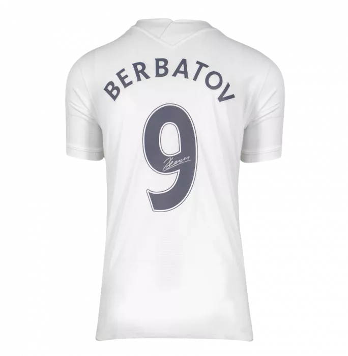 Icons Dimitar Berbatov Back Signed Tottenham Hotspur 2021-22 Home Shirt In Hero Frame: Option 1