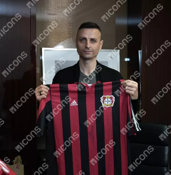 Icons Dimitar Berbatov Front Signed Bayer 04 Leverkusen 2000-01 Home Shirt In Hero Frame: Option 1