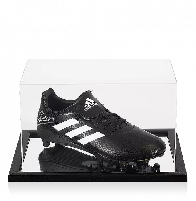 icons Dimitar Berbatov Signed Black Adidas Boot In Acrylic Case