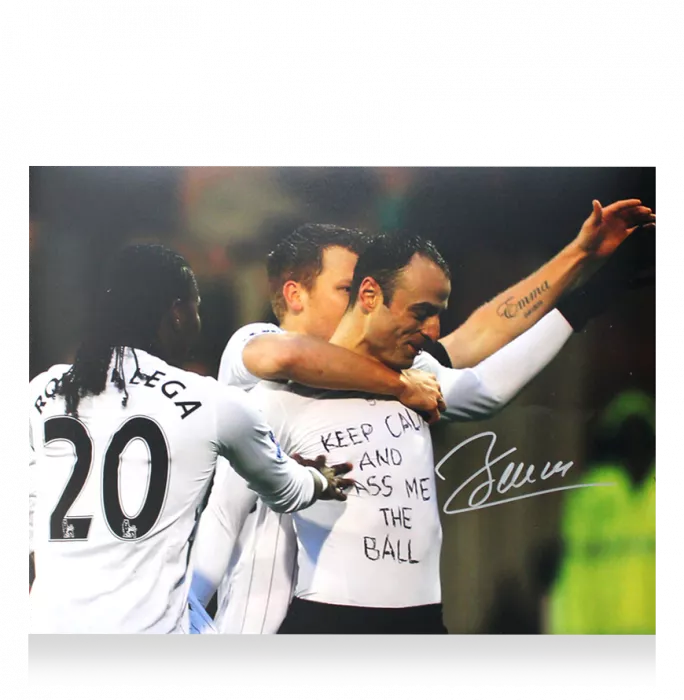 Icons Dimitar Berbatov Signed Fulham Photo In Black Wooden Frame: Keep Calm