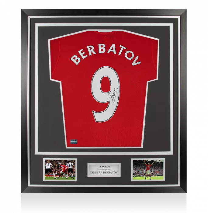 icons Dimitar Berbatov Signed Manchester United Home Shirt In Classic Frame