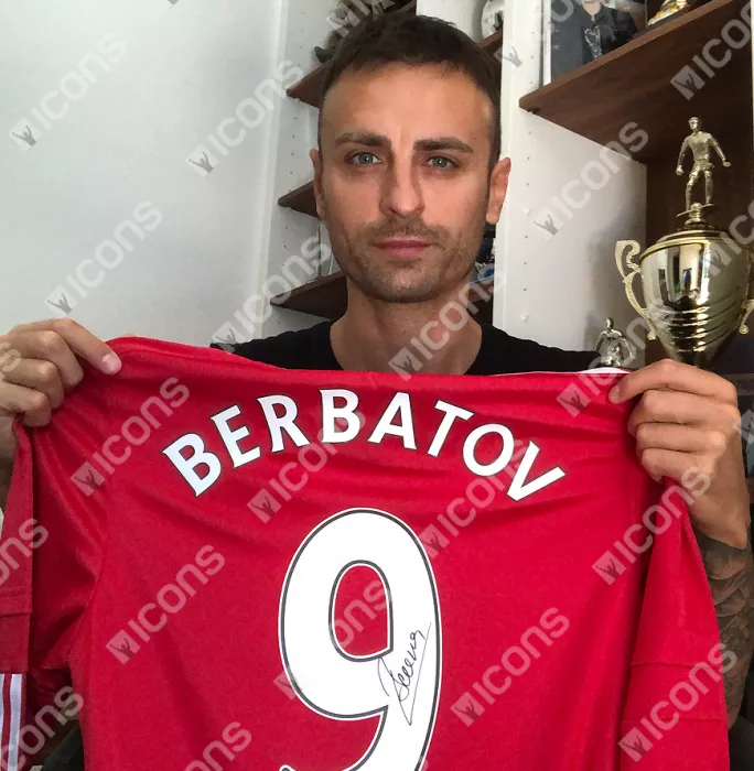 Icons Dimitar Berbatov Signed Manchester United Home Shirt With Long Sleeves