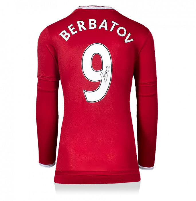 icons Dimitar Berbatov Signed Manchester United Home Shirt With Long Sleeves