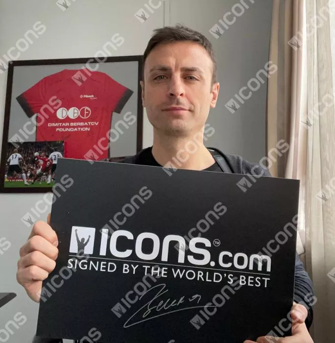 Icons Dimitar Berbatov Signed Manchester United Photo