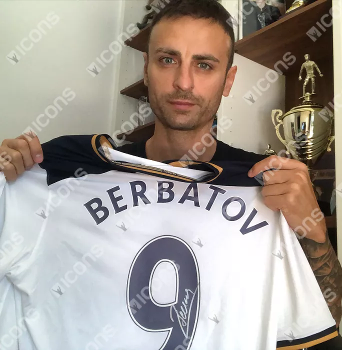 Icons Dimitar Berbatov Signed Tottenham Hotspur Home Shirt Home Shirt In Hero Frame: Option 1