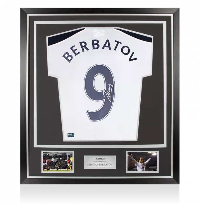 Icons Dimitar Berbatov Signed Tottenham Hotspur Home Shirt In Classic Frame