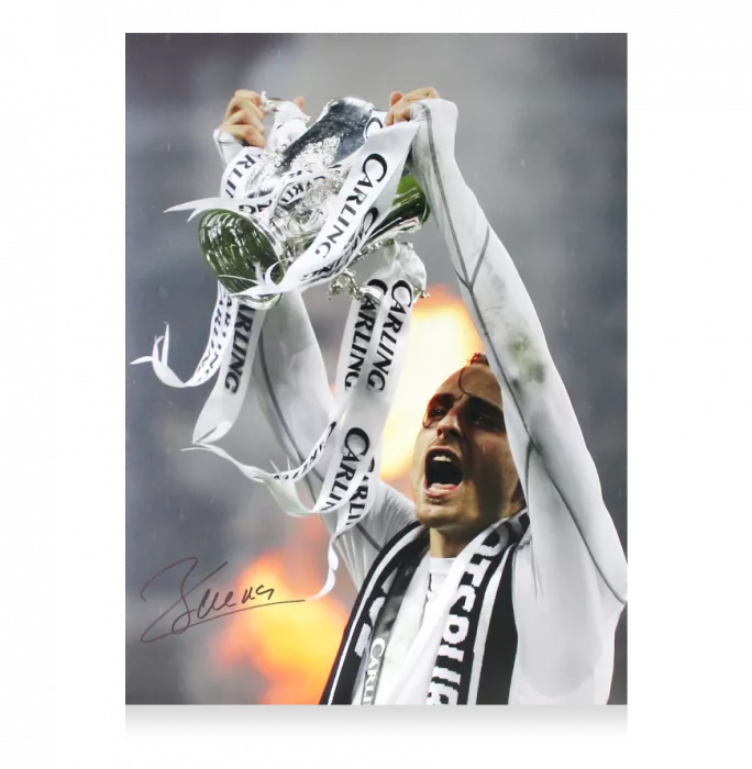 Icons Dimitar Berbatov Signed Tottenham Hotspur Photo In Black Wooden Frame: Carling Cup Winner