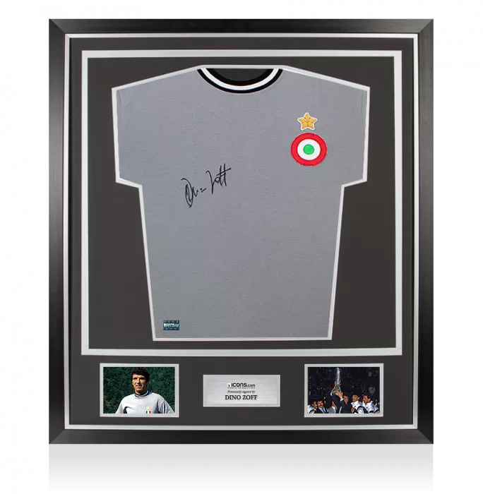 Icons Dino Zoff Front Signed Juventus Retro Home Shirt In Classic Frame