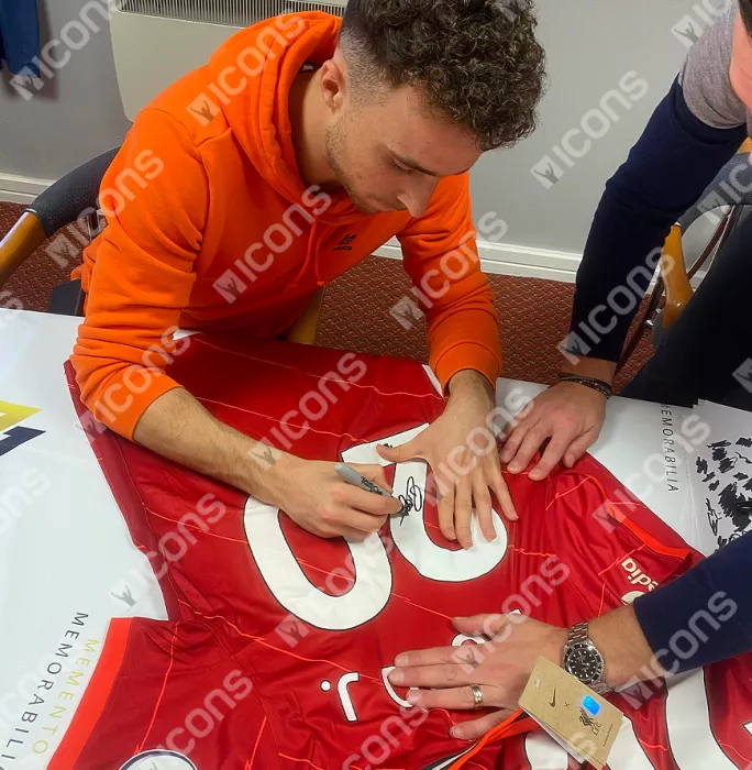 Icons Diogo Jota Back Signed Liverpool FC 2021-22 Home Shirt In Hero Frame: Option 1