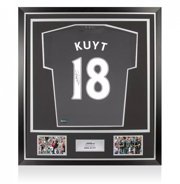icons Dirk Kuyt Back Signed Liverpool 2011-12 Away Shirt In Classic Frame