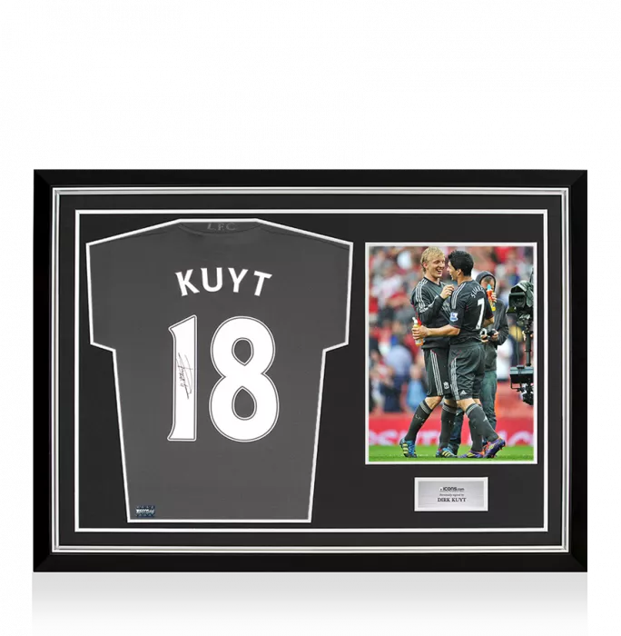 icons Dirk Kuyt Back Signed Liverpool 2011-12 Away Shirt In Hero Frame: Option 1