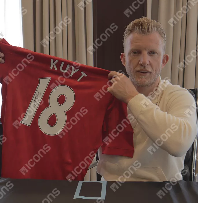 Icons Dirk Kuyt Back Signed Liverpool FC 2010-12 Home Shirt In Hero Frame: Option 1