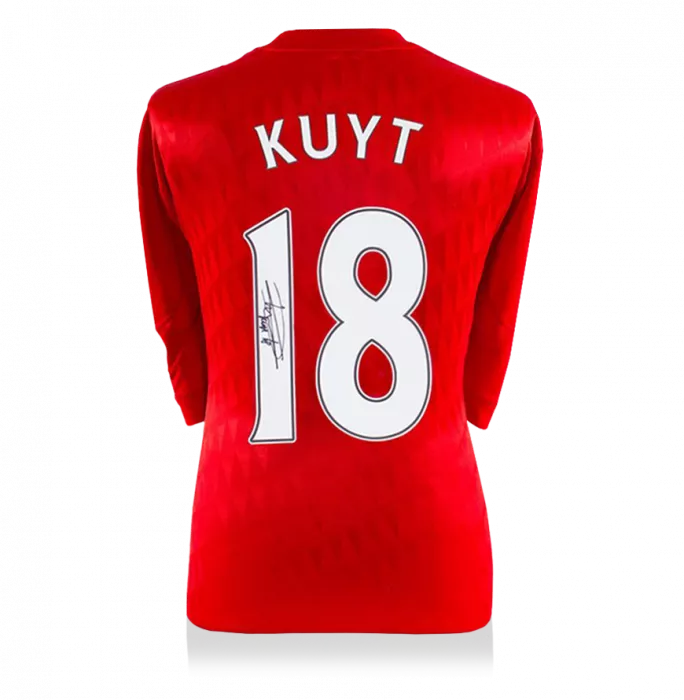 icons Dirk Kuyt Back Signed Liverpool FC 2010-12 Home Shirt